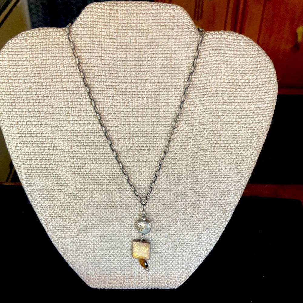 Silpada sterling silver necklace with tigers eye